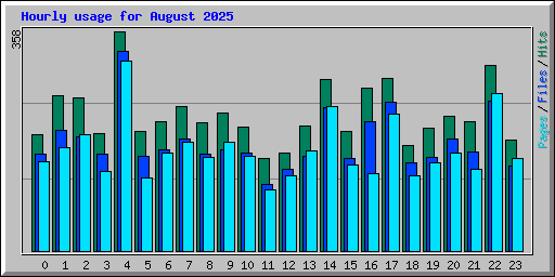 Hourly usage for August 2025